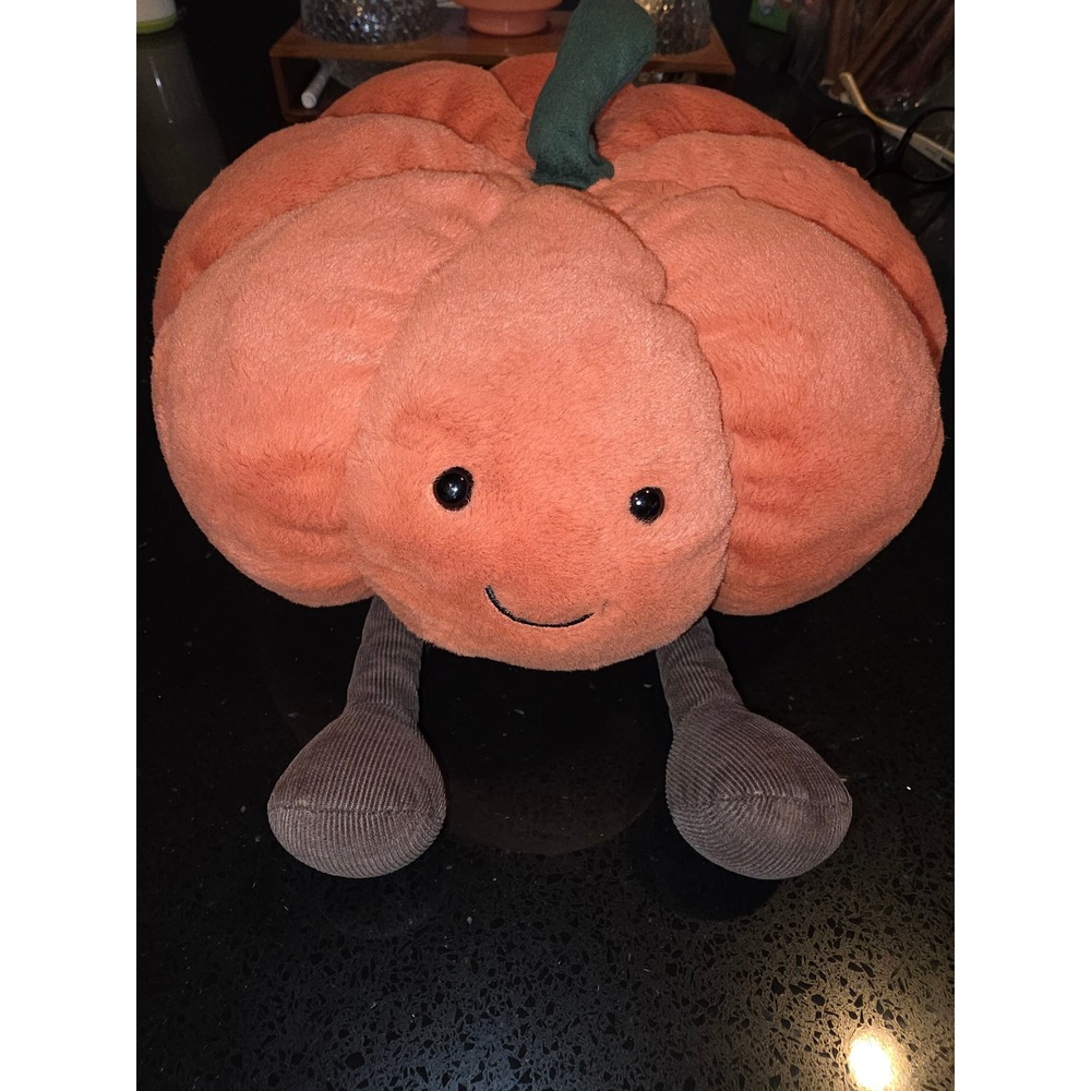 Retired Jellycat Amuseables Pumpkin Plush Orange Stuffed Toy Halloween Fall